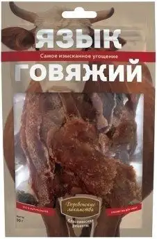 Деревенские лакомства лакомство для собак язык говяжий