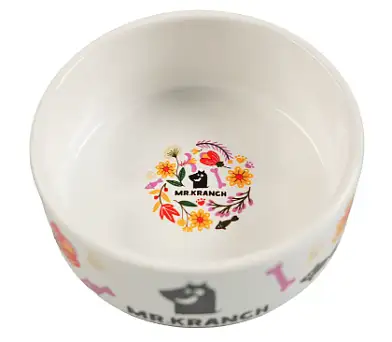 Mr.Kranch Цветы Прованса миска керамическая для собак и кошек, розовая