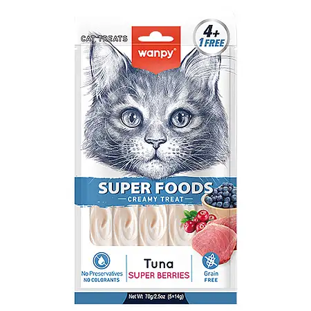 Купить wanpy cat Лакомство для кошек «нежное пюре» из тунца с ягодами